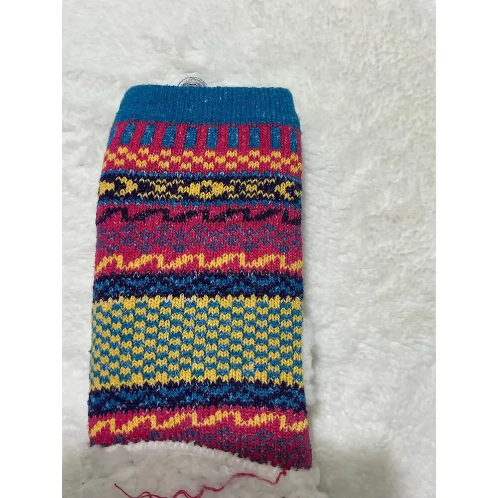 Alotta Knitz Sherpa Fleece Lined Texting Gloves Knit Multicolor NWT One Size